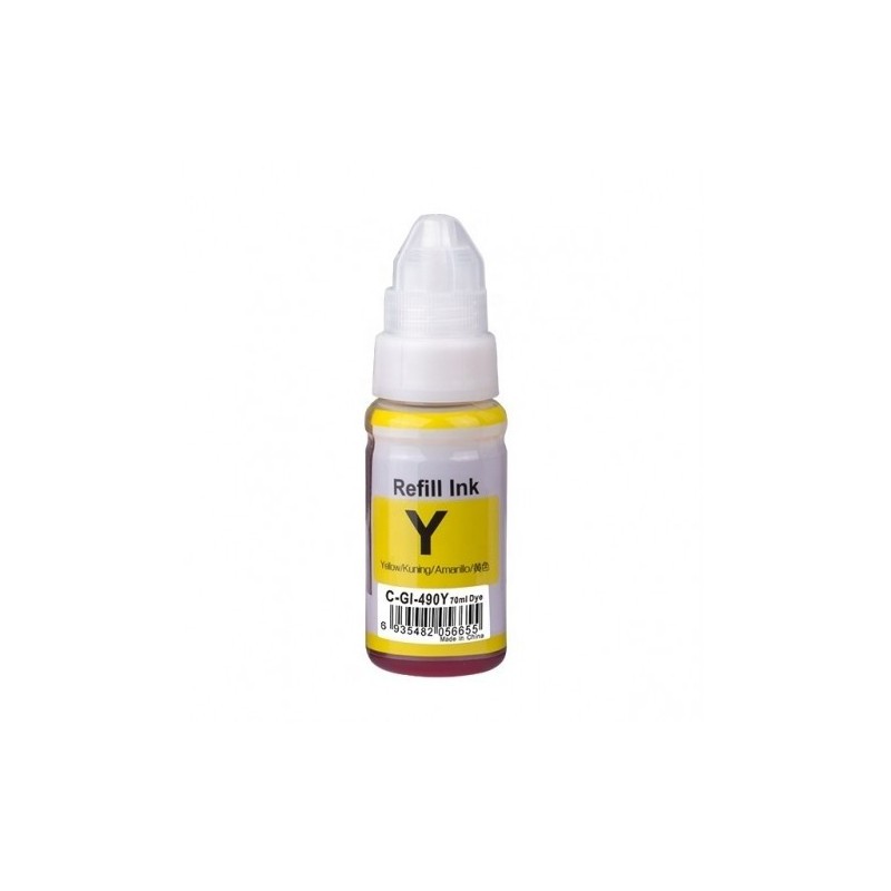 BOUTEILLE D'ENCRE ADAPTABLE CANON GI 490 YELLOW - 70 ML