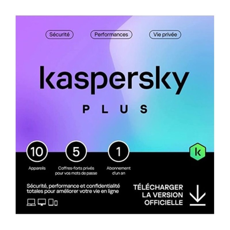 ANTIVIRUS KASPERSKY PLUS / 10 POSTES / 1 AN
