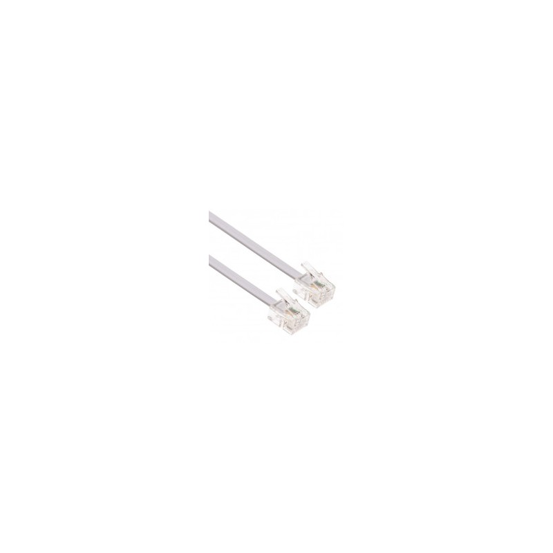 Cable Téléphone Fixe RJ11 3M Blanc