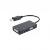 Adaptateur DisplayPort vers HDMI / VGA / DVI / Noir