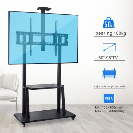 SUPPORT MOBILE POUR TV AVEC 4 ROUES HOLDER 814 / 32"-86"