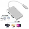Adaptateur Type-C to 4K HDMI + USB 3.0 + VGA + DVI