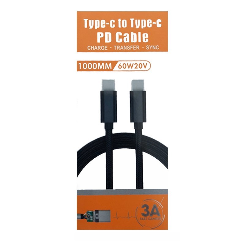 CABLE TYPE-C TO TYPE-C PD CABLE 3A 60W