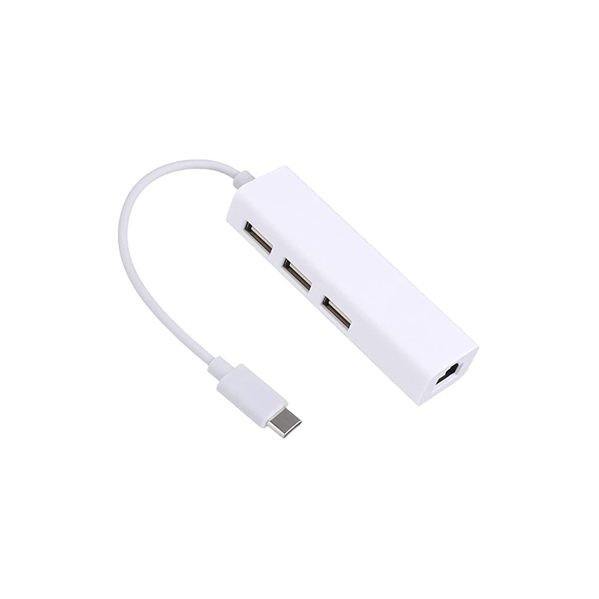 Adaptateur Type-C Vers RJ45 + Hub 3 Ports USB