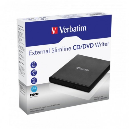 Graveur CD/DVD Externe VERBATIM USB 2.0 - Noir