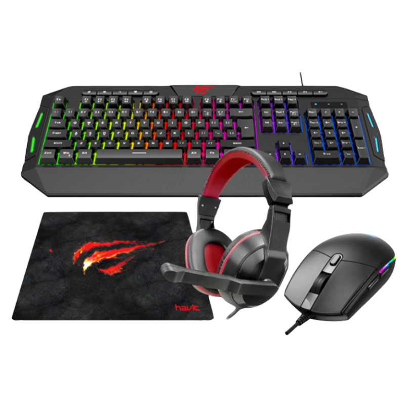 Ensemble Gaming Clavier + Souris + Tapis + Casque Havit KB501CM