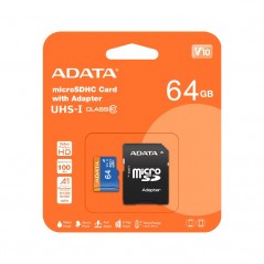 Carte mémoire Adata microSDXC 64 Go Class 10 + Adaptateur