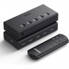SWITCH HDMI 2.0 Ugreen 90512 4K 60 Hz 5 entrées 1 sortie avec câble d'alimentation de type C de 1 m et télécommande
