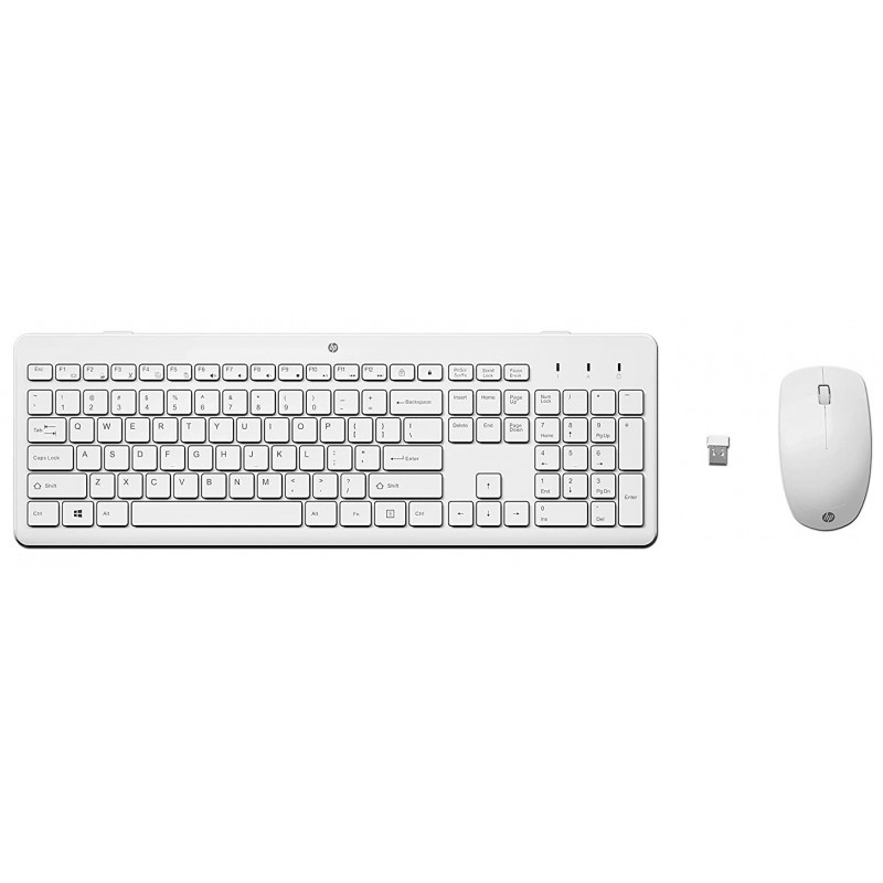 Ensemble Clavier et Souris Sans Fil HP 230 Azerty / Blanc