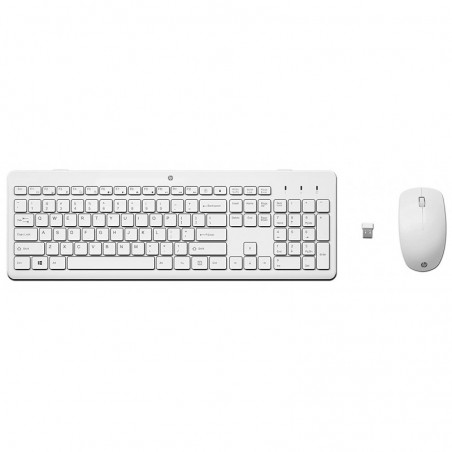 Ensemble Clavier et Souris Sans Fil HP 230 Azerty / Blanc
