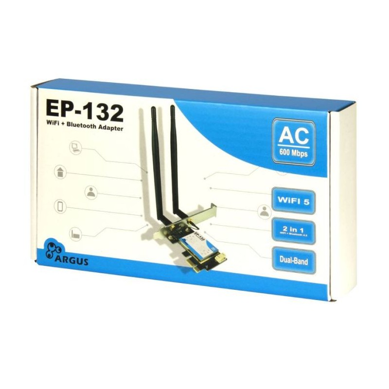 Carte ARGUS EP-132 PCIe avec WiFi 5 et Bluetooth 4.2