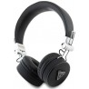 Casque supra-auriculaire Bluetooth Guess ENC GUBH70PGTSPSK noir grainé classique forme ronde
