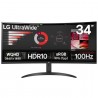 Ecran Gaming LG 34WR50QK 34'' UWQHD Incurvé 100Hz
