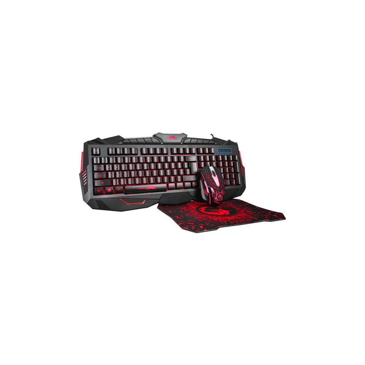 Pack Gaming Marvo KM400 Clavier Rétroéclairage + Souris Optique + Tapis Souris Scorpion – KM400+G1