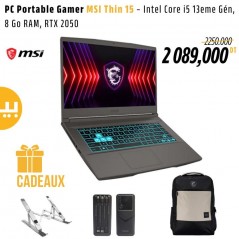 PC Portable Gamer MSI Thin 15 B13UCX i5 13è Gén 8Go 512 Go SSD RTX 2050