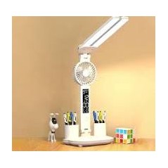 Lampe de bureau LED à double tête avec ventilateur
