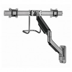 Bras de montage mural réglable pour 2 écrans, 17"-27", jusqu'à 7 kg