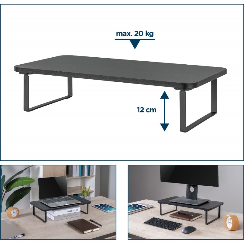 Support moniteur Gembird réglable monte sur bureau Gris