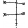 Bras de fixation Gembird de bureau réglable pour 4 écrans (rotation, inclinaison, pivotement), 13"-32"