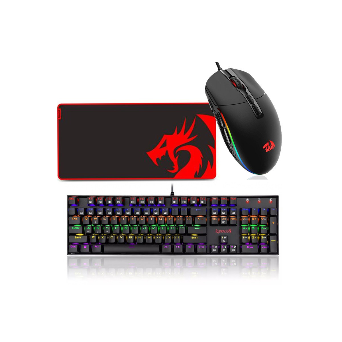 Pack Platinum Gaming Redragon: Clavier + Sourie + Tapis – PACK_PLATINUM