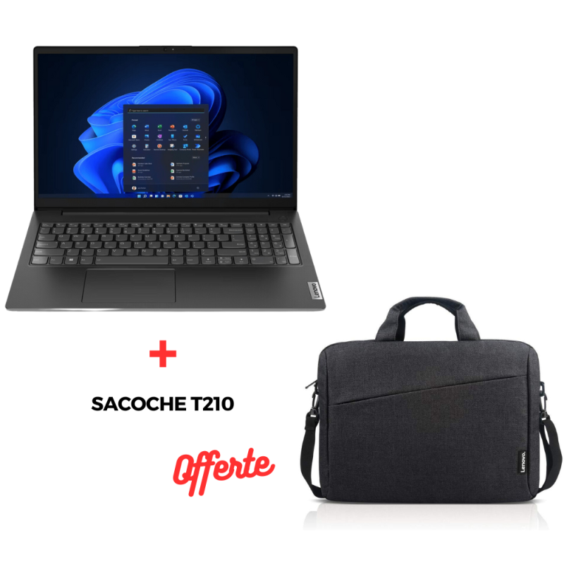 Pc Portable Lenovo V15 G3 IAP / I3 12 ème gén / 4 Go + Sacoche T210 Offerte