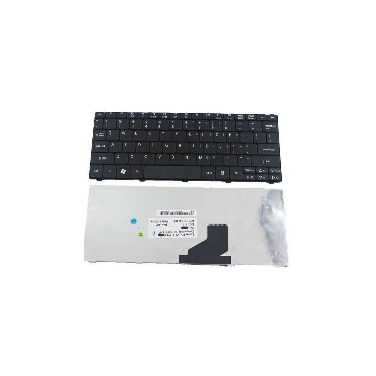 CLAVIER PC PORTABLE Noir Acer Aspire One 532H