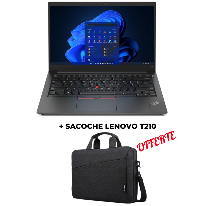 Pc Portable Lenovo ThinkPad E14 Gen 4 / i5-1235U / 12 Go + SACOCHE Lenovo T210 Offerte