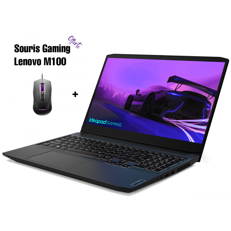 PC Portable Lenovo IdeaPad Gaming 3 15IHU6 / i5-11320H / 24 Go / RTX 3050 Ti 4GB / Noir + Souris Gaming Lenovo M100 Offerte