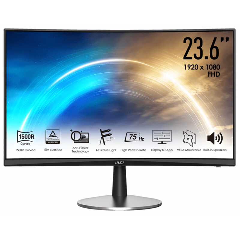 Ecran MSI Pro 23.6″ IPS Full HD MP242C incurvée / 75 Hz