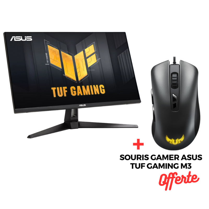 ECRAN ASUS TUF GAMING 27″ QHD VG27AQ3A / 180Hz + SOURIS GAMER ASUS TUF GAMING M3 Offerte