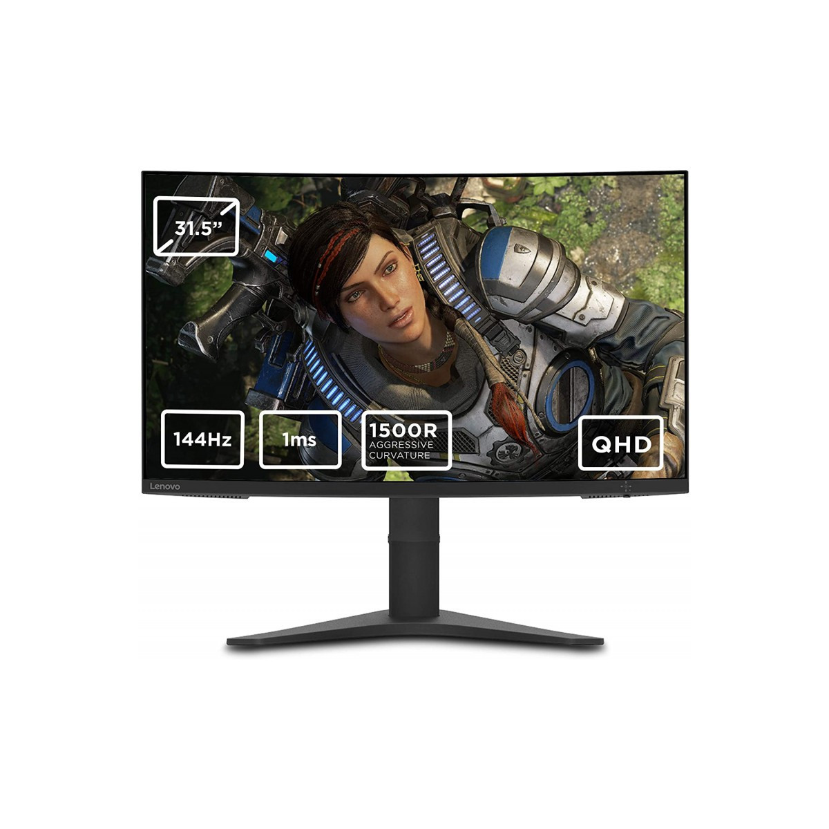 Ecran Gaming Lenovo G32qc-10 / 31.5″ LED QHD / 144 Hz / Incurvé