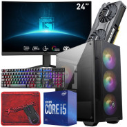 Setup Gamer SPECIAL Pc de Bureau Gaming / i5-10400F / RTX 3060 12G / 32 Go Avec Écran Incurvé MSI 24″ Full HD VA 180 Hz