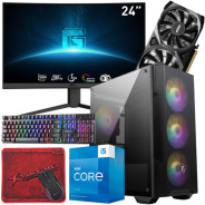 Setup Gamer Special Pc de Bureau Gaming / i5-13400F / RTX 3050 8G / 16 Go Avec Écran Incurvé MSI 24″ Full HD VA 180 Hz