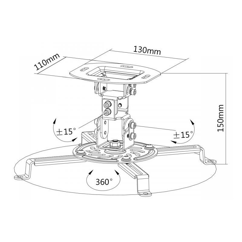 SUPPORT DE PLAFOND POUR VIDÉOPROJECTEUR SBOX PM-18M