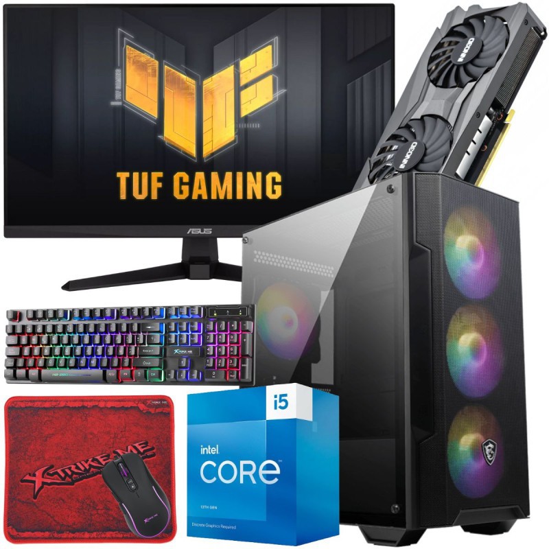 Setup Gamer SPECIAL Pc de Bureau Gaming / i5-13400F / RTX 3060 12G / 32 Go Avec Écran Asus TUF 24″ Full HD IPS 180 Hz