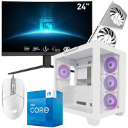 Setup Gamer WHITE-SPECIAL Pc de Bureau Gaming / i5-13400F / RTX 4060 Ti WHITE 8G / 16 Go Avec Écran Incurvé MSI 24″ Full HD VA 1