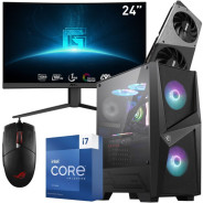 Setup Gamer SPECIAL Pc de Bureau Gaming / i7-13700KF / RTX 4060 Ti 8G / 32 Go Avec Écran Incurvé MSI 24″ Full HD VA 180 Hz