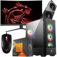 Setup Gamer SPECIAL Pc de Bureau Gaming / Ryzen 7 7800X3D / RTX 4070 12G / 32 Go Avec Écran Incurvé MSI 27″ WQHD 170 Hz