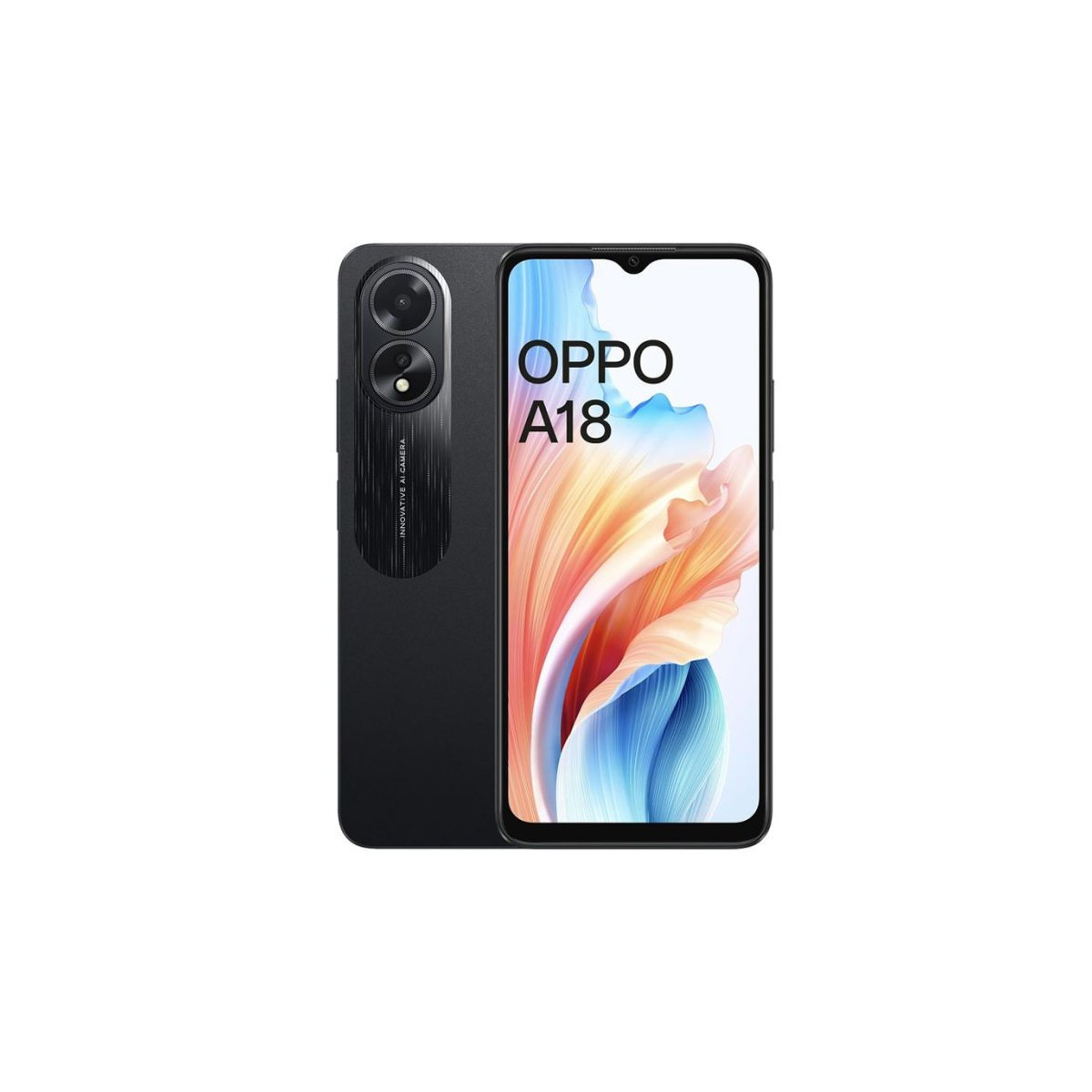 Smartphone Oppo A18 / 4G / Double SIM / 4 Go / 128 Go / Noir