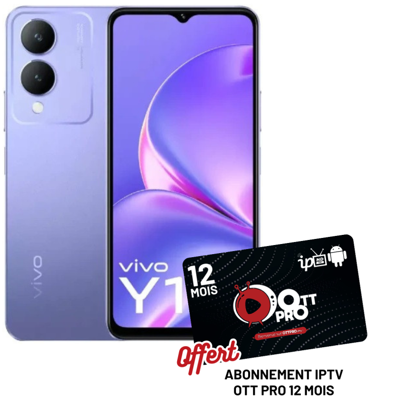 Smartphone Vivo Y17S / 6 Go / 128 Go / Purple Avec Abonnement ott IPTV 12 Mois Offert