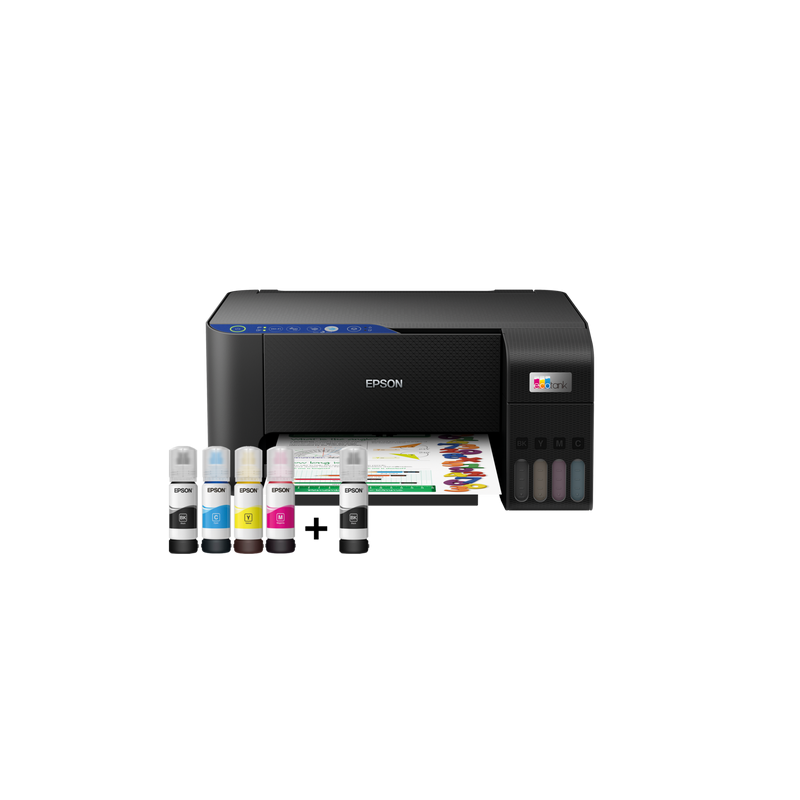 Imprimante Multifonction à réservoir intégré 3en1 couleur Epson ECOTANK L3251 / WiFi + 5 Bouteilles d’encre Epson