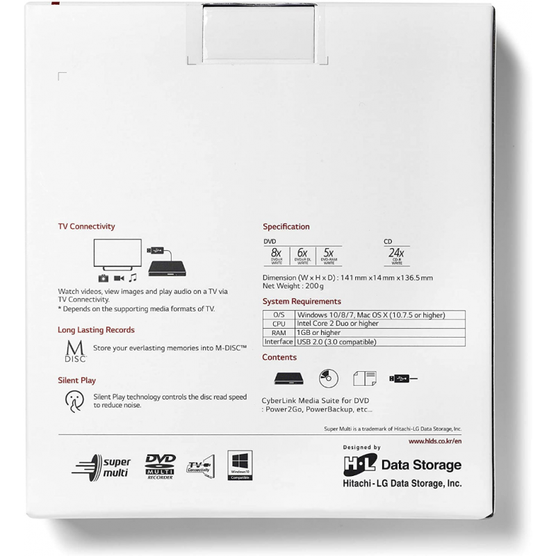 GRAVEUR DVD EXTERNE Hitachi LG DVD/RW