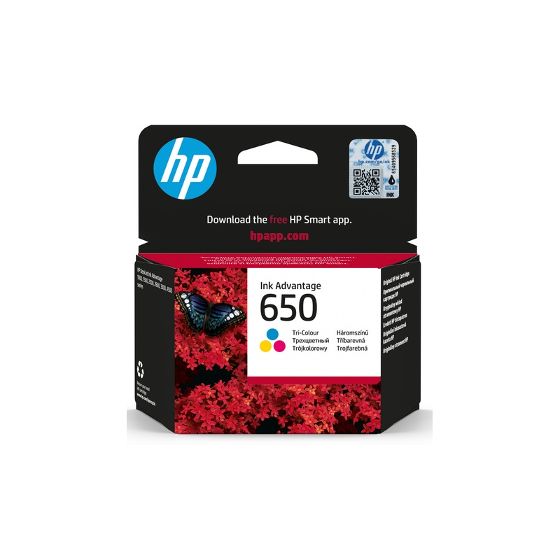 HP 650 cartouche d’encre trois couleurs Advantage authentique CZ102AE