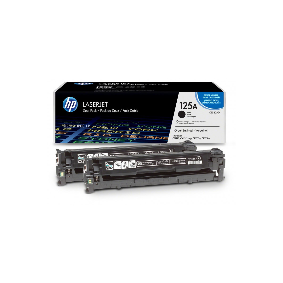 Pack de 2 Toner Original HP 125A / Noir