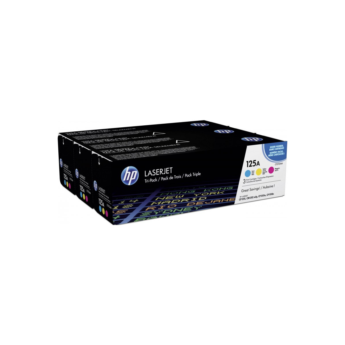 Pack de 3 Toner Original LaserJet HP 125A Couleur