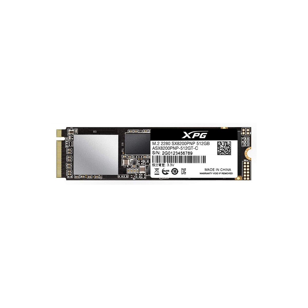 Disque Dur Interne SSD Adata XPG SX8200 Pro PCIe Gen3x4 M.2 2280 / 512 Go