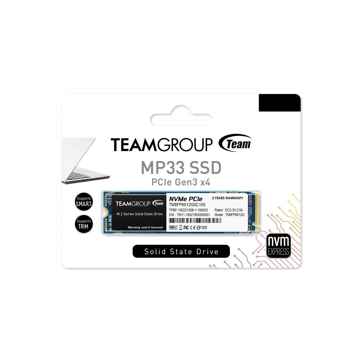 Disque Dur Interne SSD M.2 TeamGroup MP33 / 256 Go