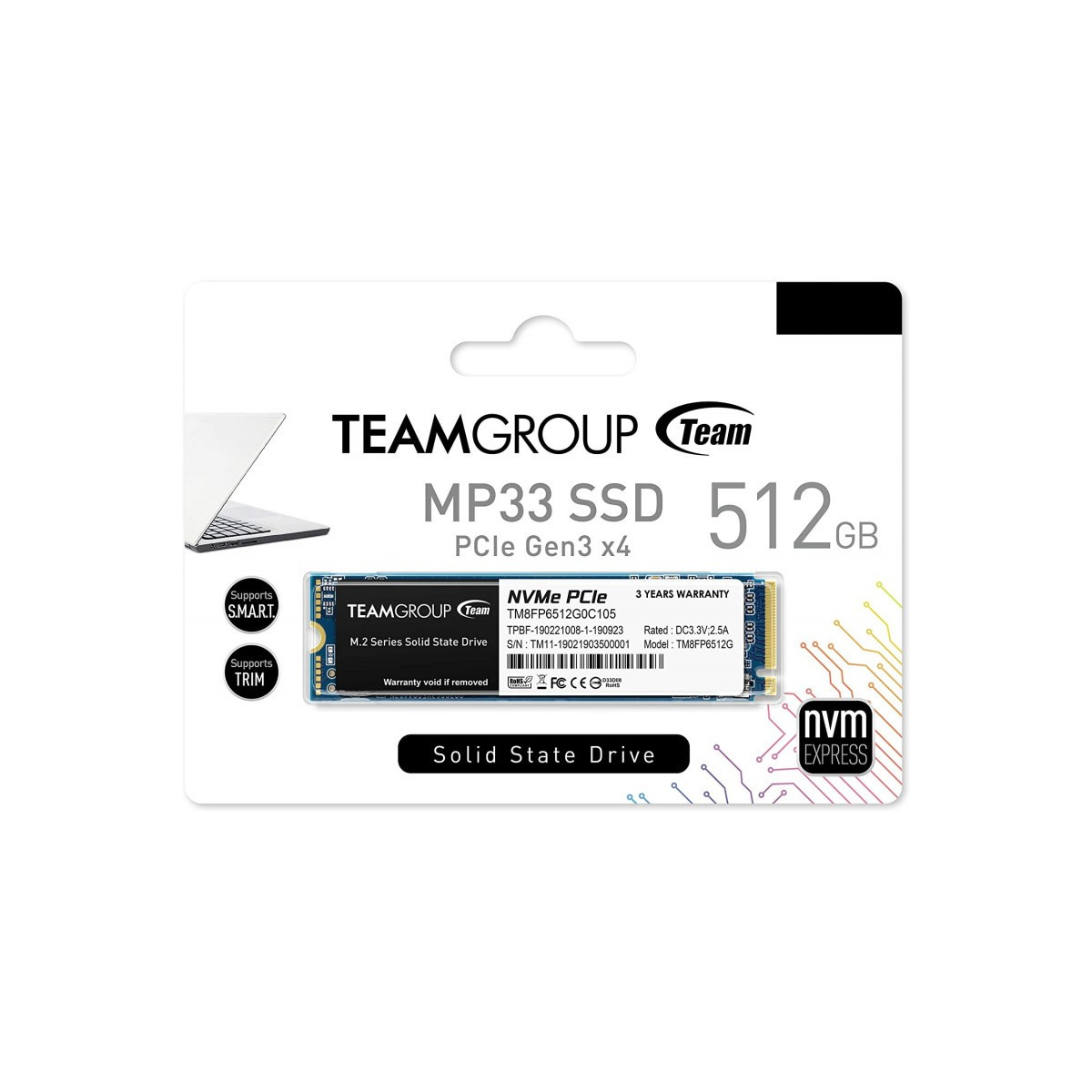 Disque Dur Interne SSD M.2 TeamGroup MP33 / 512 Go