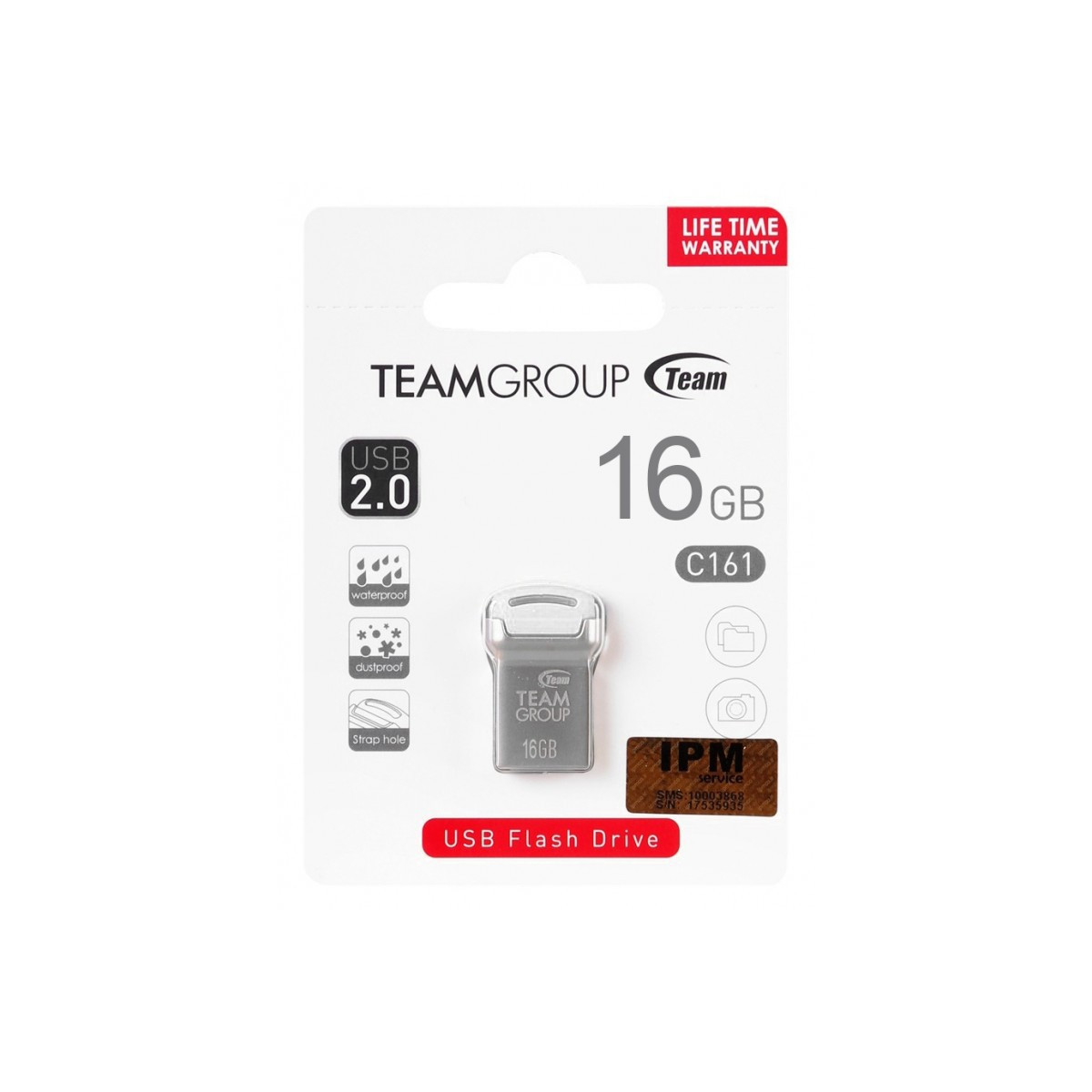 Clé USB 2.0 TeamGroup C161 / 16 Go / Silver & Blanc