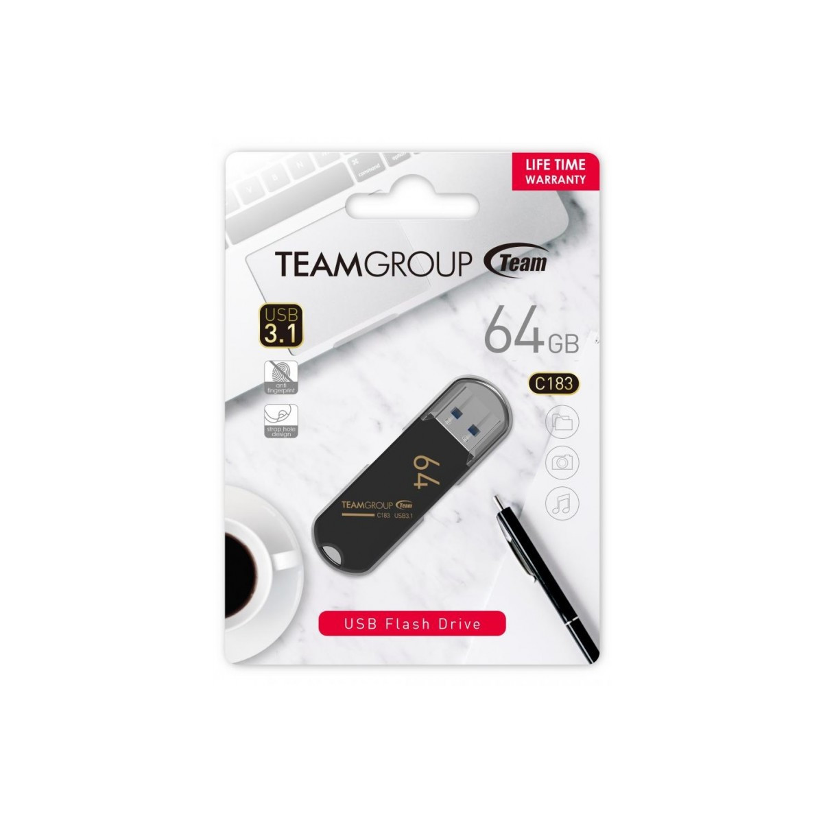 Clé USB TeamGroup C183 / 64 Go / USB 3.1